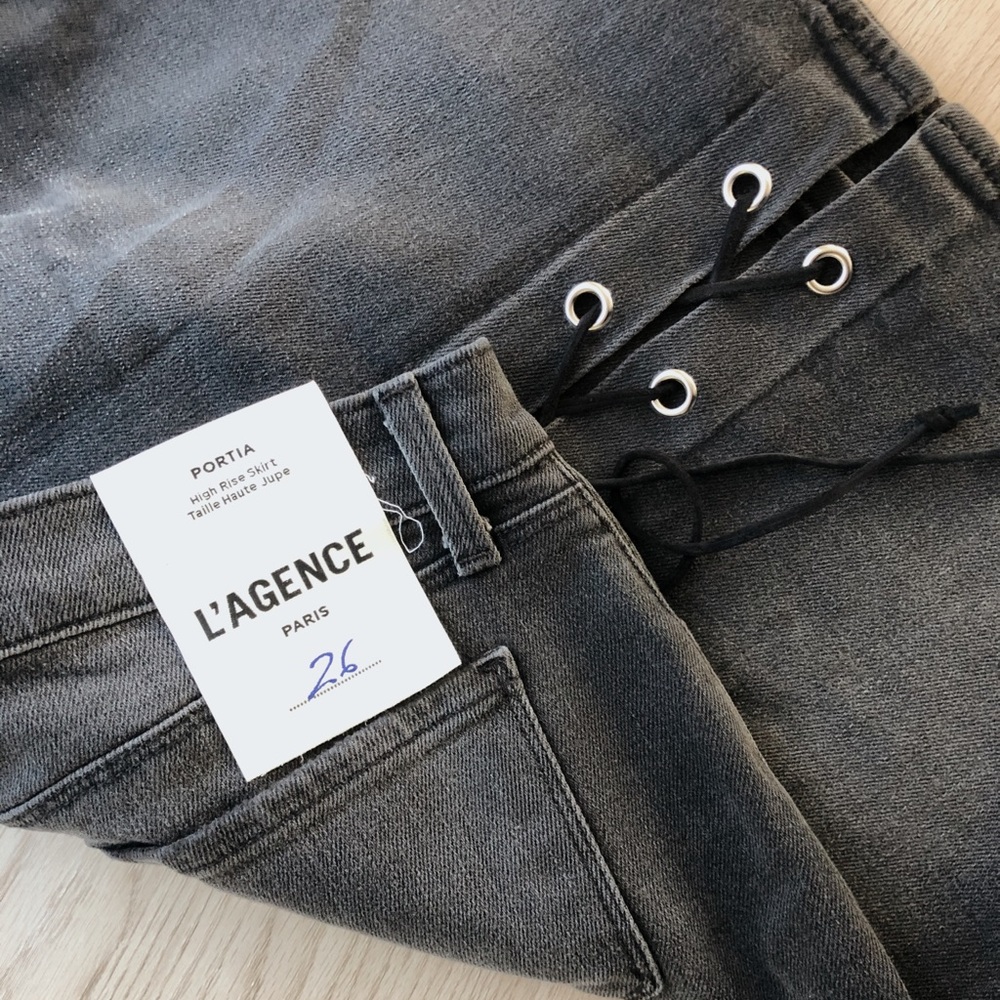 L’agence denim skirt with lace tie - Picture 2 of 3